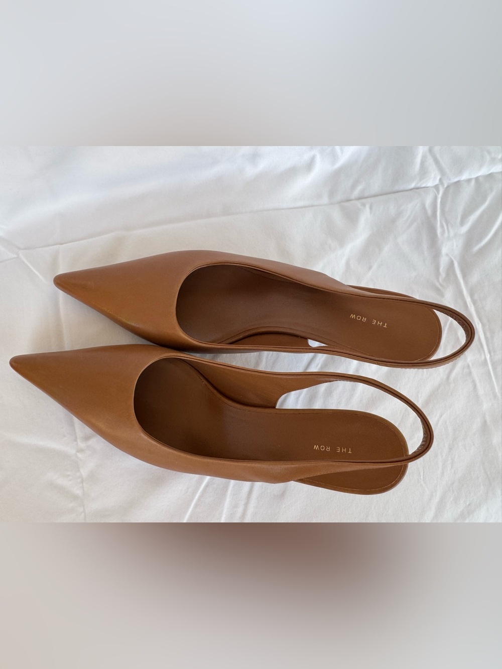 The Row Brown Pointed-Toe Slingback Heels - Picture 8 of 14